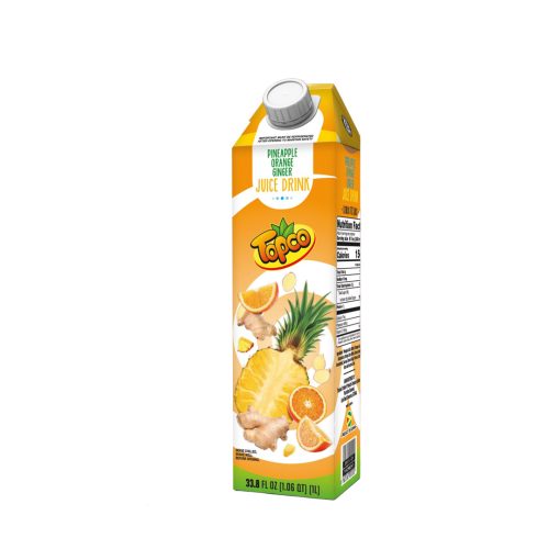Topco Juice Pineapple Orange Ginger 1L T x 12
